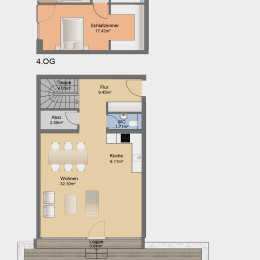 Dachgeschoss-Maisonette-Apartment mit Dachterrasse
